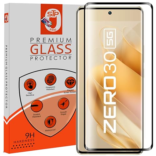 Image of STP FEEL Advanced Black Border Tempered Glass Protector For Infinix Zero 30 5G Cellphone (6.78 Inch) | Full Screen Coverage (Except Edges) Screen Protector Guard Protector, Pack Of 1