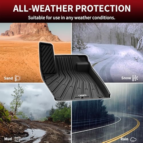 Image of LASFIT Floor Mats & Cargo Mats for Volkswagen ID.4 2021-2026, All Weather TPE Custom Fit Floor Liners for VW ID.4 1st & 2nd Row Car Mats & Trunk Mats, Black