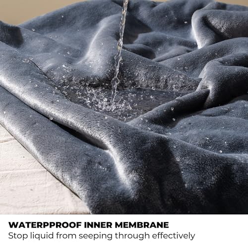 Sunheir Waterproof Blanket for Bed, Reversible Sherpa Fleece Dog Pet Blanket, Leakproof Spill-Proof Puppy Blankets for Small Dogs, Couch, Furniture Protector, Travel, Camping, 25"X35", Grey - Image 5