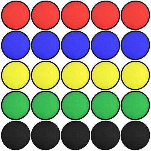 Coopay 25 Pieces Folding Pocket Toy Set Foldable Flying Disc with Bag Frisbees