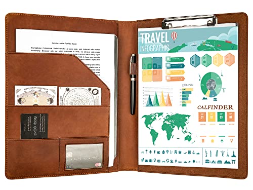 Kunstledermappe Mit Klemmbrett A4 - Konferenzmappe Für Notizblock - Business Portfolio Für Büro & Vorstellungsgespräch