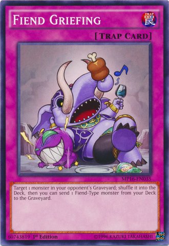 Amazon.com: Yu-Gi-Oh!! - Fiend Griefing (MP16-EN035) - Mega Pack