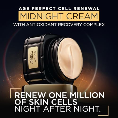 L'Oréal Paris Age Perfect Cell Renew Midnight Cream, Antioxidant Recovery Complex, Firm and Radiant Skin, Reduces Wrinkles, Neohesperidin and Vitamin E, 50ml - Image 5