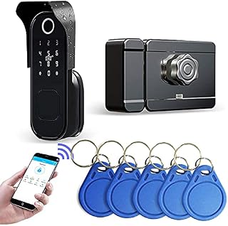 Wolf Guard TT01 Rain Proof Smart Lock,WiFi Door Lock 5 in 1 Fingerprint Password APP, Support Alexa & Google Assistant for Door Security