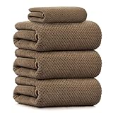 SULYOOP Toallas de Baño de Microfibra, 4 Piezas | 3 Toallas de Baño Grandes para Cuerpo (70x140cm) + 1 Toalla para...