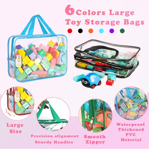Bolsas de juguetes transparentes para mantener el orden en los juegos de mesa del salón 4