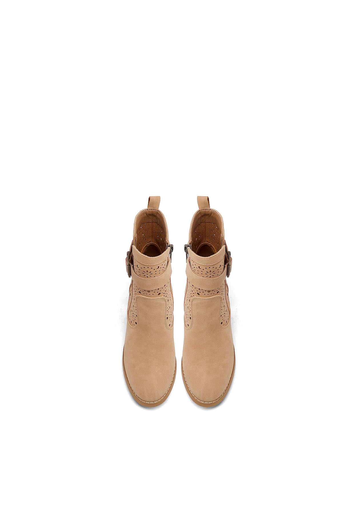 QUEEN HELENA Tronchetti Traforati Stivaletti con Tacco Largo Casual Donna X32-37