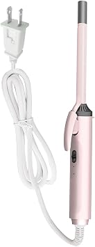 fosa 9mm Thin Curling Wand Hair Curler, Mini Hair Curler Skinny 3/8 Inch Curling Iron, Quick Heat 2 Temp Settings Auto Shut Off for Short Long Hair Styling US Plug
