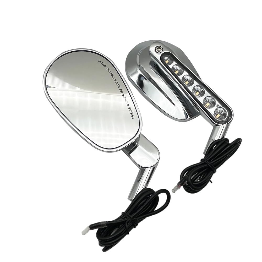 Rétroviseurs moto clignotants chrome et noir pour finition VRSCF