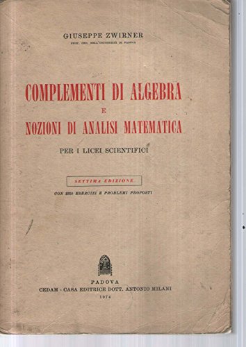 Complementi di algebra e nozioni di analisi