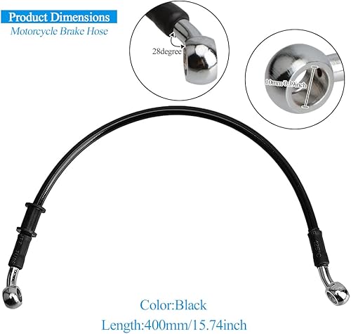 Miniatura 2 de Línea de freno de motocicleta, tubo de aceite de embrague hidráulico universal de 15.75 pulgadas, accesorios trenzados de acero inoxidable para