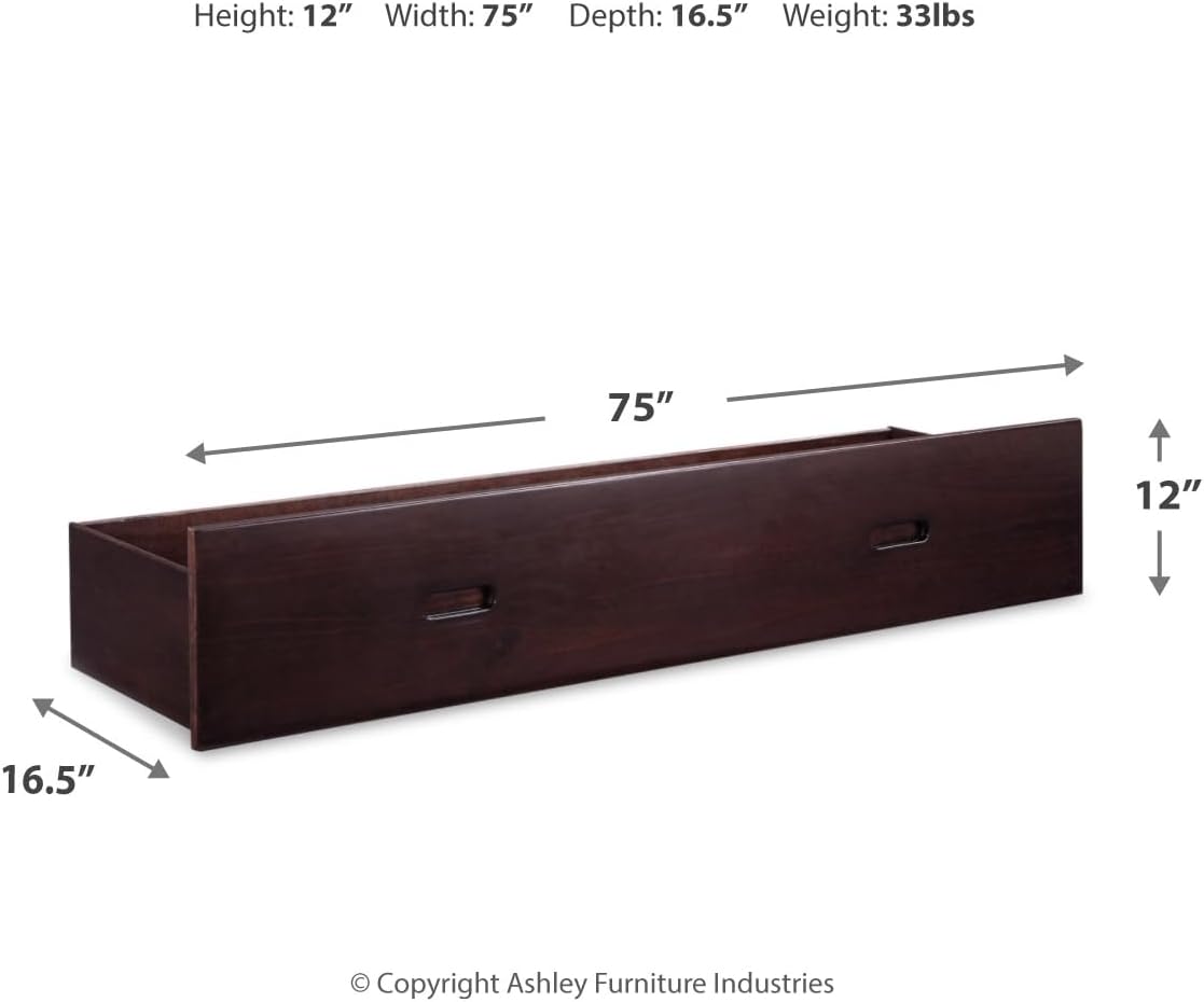 Signature Design by Ashley Halanton Traditional Under Bed Storage ONLY, Dark Brown