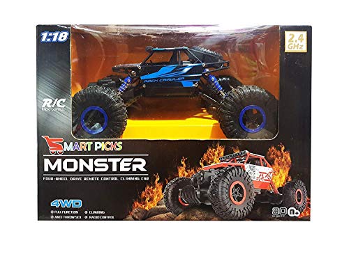 Image of H an Store R /C Off Road RC Car 1:18 Rechargeable Rock Crawling 4WD 2.4 Ghz 4x4 Rally Car Remote Control Monster Truck (Blue)