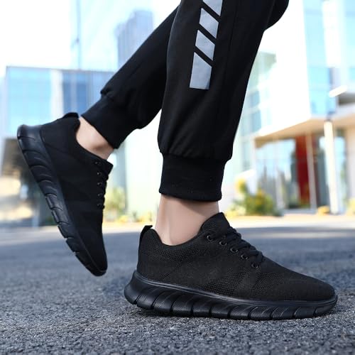 Image of Men Non-Slip Work Shoes Tennis Gym Sneakers Breathable Slip Resistant Lightweight and Comfortable for All-Day Wear Sports and Walking