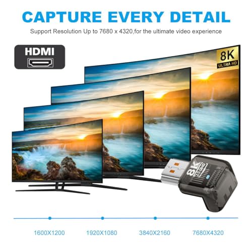 Adaptador HDMI ángulo 90° macho a HDMI 2.1 hembra 8K 60hz miniatura 7