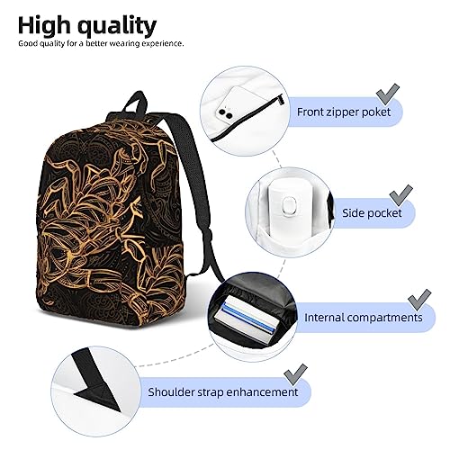 Sac à dos de sport imprimé scorpion doré compact et confortable - 5