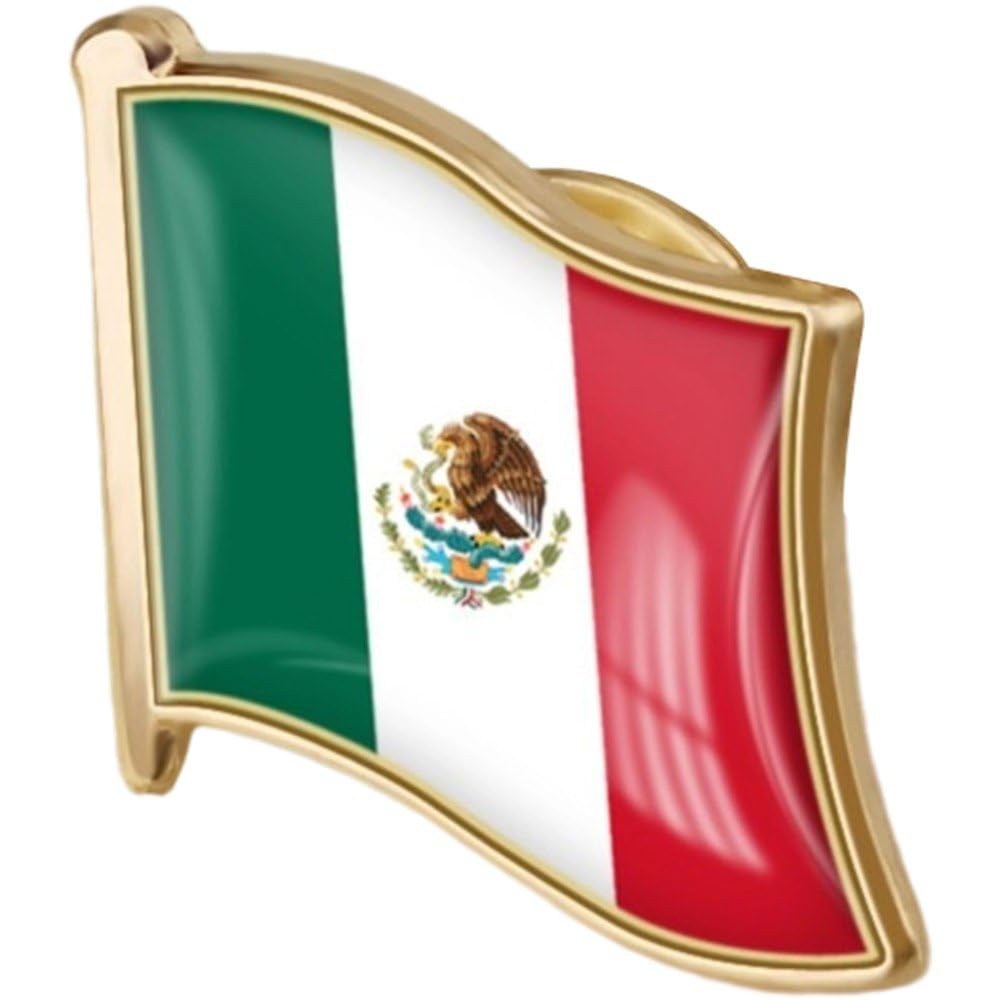 Uzztfa Men's Mexico Flag Lapel Pin, Mexican Flag Brooch Pin Metal Badge Souvenir Pin For Hat Backpacks Decoration For Wo
