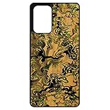 utaupia Coque pour Samsung A72 en Bois Silicone marbre 4G Motif Effet Forme Fait Main Pas Cher Vert Fond ondulé Peinture Portable Souple Galaxy