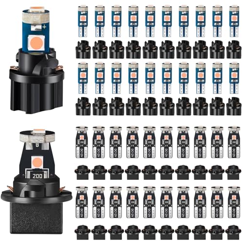 Image of BBTO 40 Pieces T5 T10 LED Bulbs Dash Lights with Twist Socket Instrument Dashboard Light LED Bulbs for Interior Car Lights Dashboard Instrument Panel Gauge Cluster Indicator Map Dome Light (Purple)