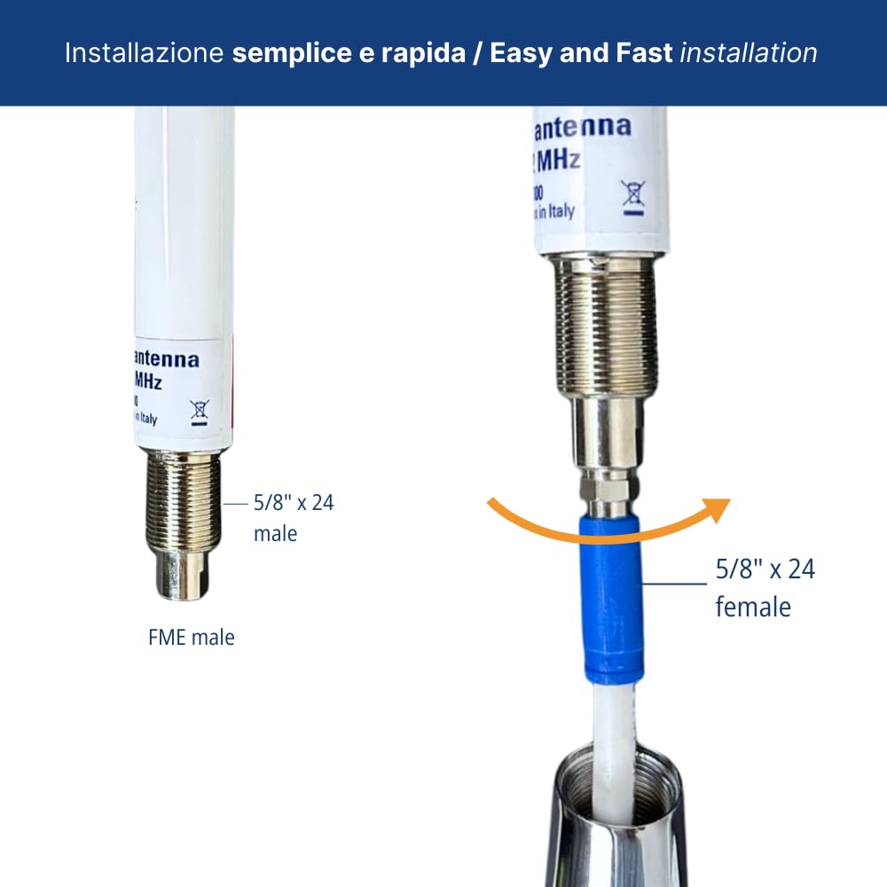 Glomex – Antenna Marina DAB GLOMEASY 1,2 m nera, Modello RA300DAB/BK – Installazione Rapida Fast Fitting, per barche a vela, motore, gommoni, yacht – Ricezione Digitale Affidabile