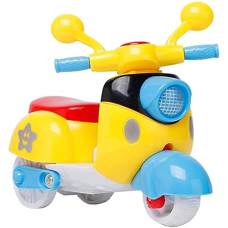Eviqe Store Scooter Toys for Kids Toddlers Baby Boys Girls Adults Seat Model Toys Steering Wheel Car Toy Track, Mini Motorcycle Toy Pull Back ( Random Colour )