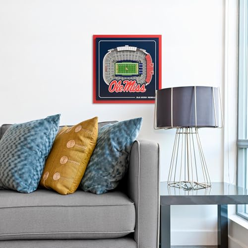 Image of YouTheFan Officially-licensed NCAA Stadium Series 3D Wall Art - multi-layer team stadium replica, detailed sports fan gift, indoor decor