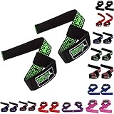 MRX Weight Lifting Bar Strap for Gym Workout Training Bodybuilding Deadlift Padded Straps Men/Women Black Green