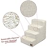 Majestic Pet 4 Step Portable Dog Stairs for Small Dogs to get on Bed Supports 25 lbs or Less – Dog Steps for High Bed with Machine Washable Cover – Pet Stairs for Cats Palette Heathered Gray #3