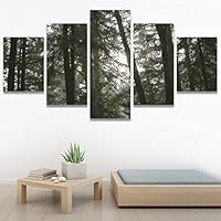 SIGNWIN 5 Panel Canvas Wall Art Rustic Woods for Home Decorations Ready to Hang - 60