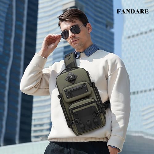 Sling bag armée verte avec support trépied pour photographe