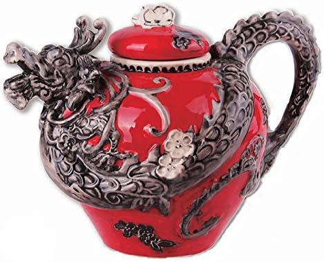 Blue Sky Clayworks Figural Red Dragon Teapot 10" H 13106R