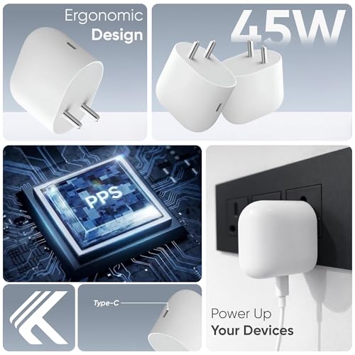 Image of KARWAN 45W PPS Charger Adapter [2Yrs Warranty] USB C Rapid Fast Charging Adapter Compatible with Google 10a /10 Pro /10 Pro XL /10 Pro Fold /10 /9a /9 Pro /9 Pro XL /9 /Buds & More, BIS Certified Wall Charger
