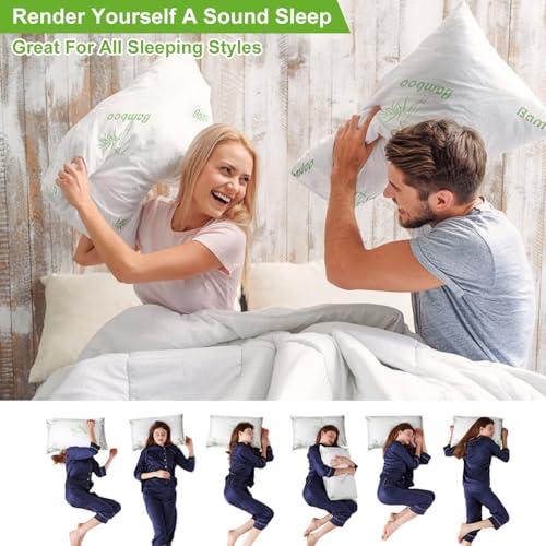 Set 2 Almohadas Memory Foam Bamboo Queen miniatura 6