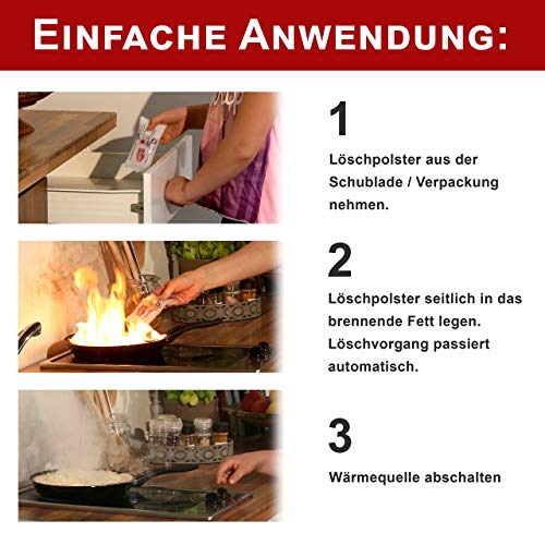 3er-Pack Fettbrand-Feuerlöscher Brandklasse F - MPST Fettbrand-Löschpolster - Neuentwicklung für Fettbrände in Pfanne, Topf, Fritteuse im Haushalt, Küche - Brandschutz-empfehlung zu Rauchmelder - Image 3