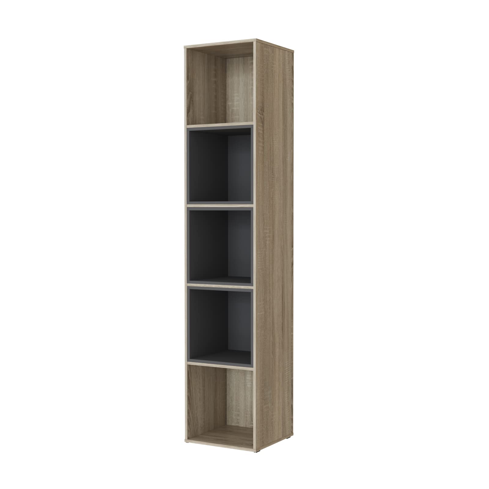 SMARTBett Amazon Regal in 4 Regal Eiche Sonoma + 3 Würfel Anthrazit