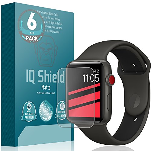 IQ Shield Matte Screen Protector Compatible with Apple Watch 42mm (Apple Watch Nike+, Series 3, 2, 1)(6-Pack) Anti-Glare Anti-Bubble Film