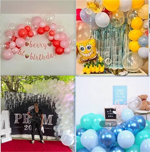 Image of Clear Balloons 12 Inch, 60 PCS Clear Latex Balloons Bright Light Transparent Bubble Bobo Balloons for Arch, Biodegradable Balloons as Halloween Christmas Birthday Wedding Baby Shower Party Decorations