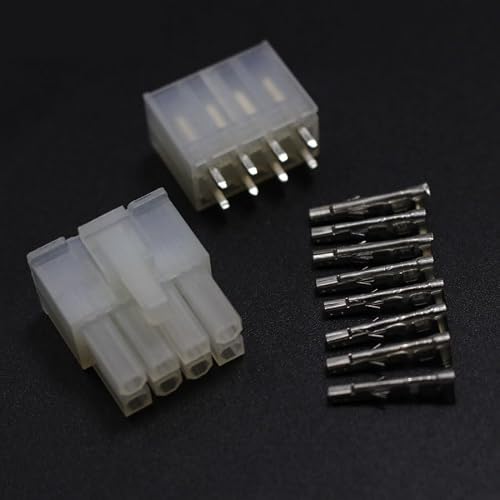 LTRAJUYNH 5set 5557 5569 8P Wiring Terminal Electrical Connector Kit 4.2mm 2x4P Straight Pin jack