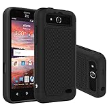 LK [Shock-Absorption] Hybrid Dual Layer Armor Defender Protective Case Cover for ZTE Maven / ZTE Overture 2 / ZTE Fanfare / ZTE Speed (Black)