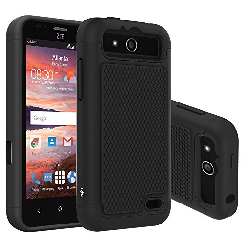 LK [Shock-Absorption] Hybrid Dual Layer Armor Defender Protective Case Cover for ZTE Maven / ZTE Overture 2 / ZTE Fanfare / ZTE Speed (Black)
