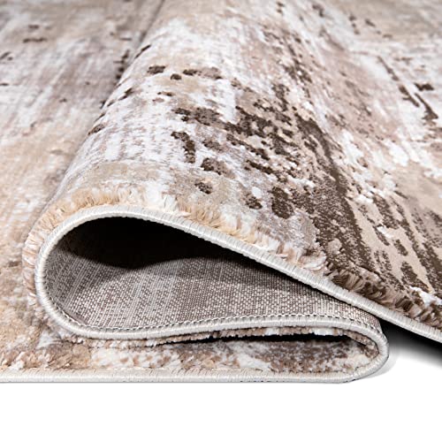 Natolia Decor Area Rug For Bedroom / Kitchen / Dining / Living Room Rugs, Geometric / Abstract / Vintage / Oriental Rug, Colorfast, Oversized, High Pile, Large 8X10 Rug, Beige / Brown #TOP2