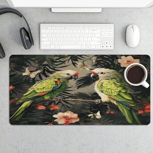 Couple Parrots Olive Desk Mat Non-Slip Large Mouse Pad miniatura 5