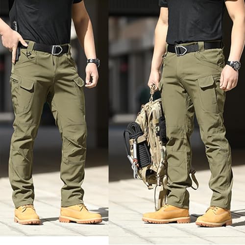 Clovetrend - Tactical Waterproof Pants, Outdoor Joggers Hiking Sweatpants with Multi Pockets, Cargo Pants for Men(No Belt)3
