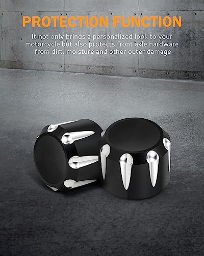 image for PBYMT Black Front Axle Nut Cover Cap Compatible for Harley Softail Ele