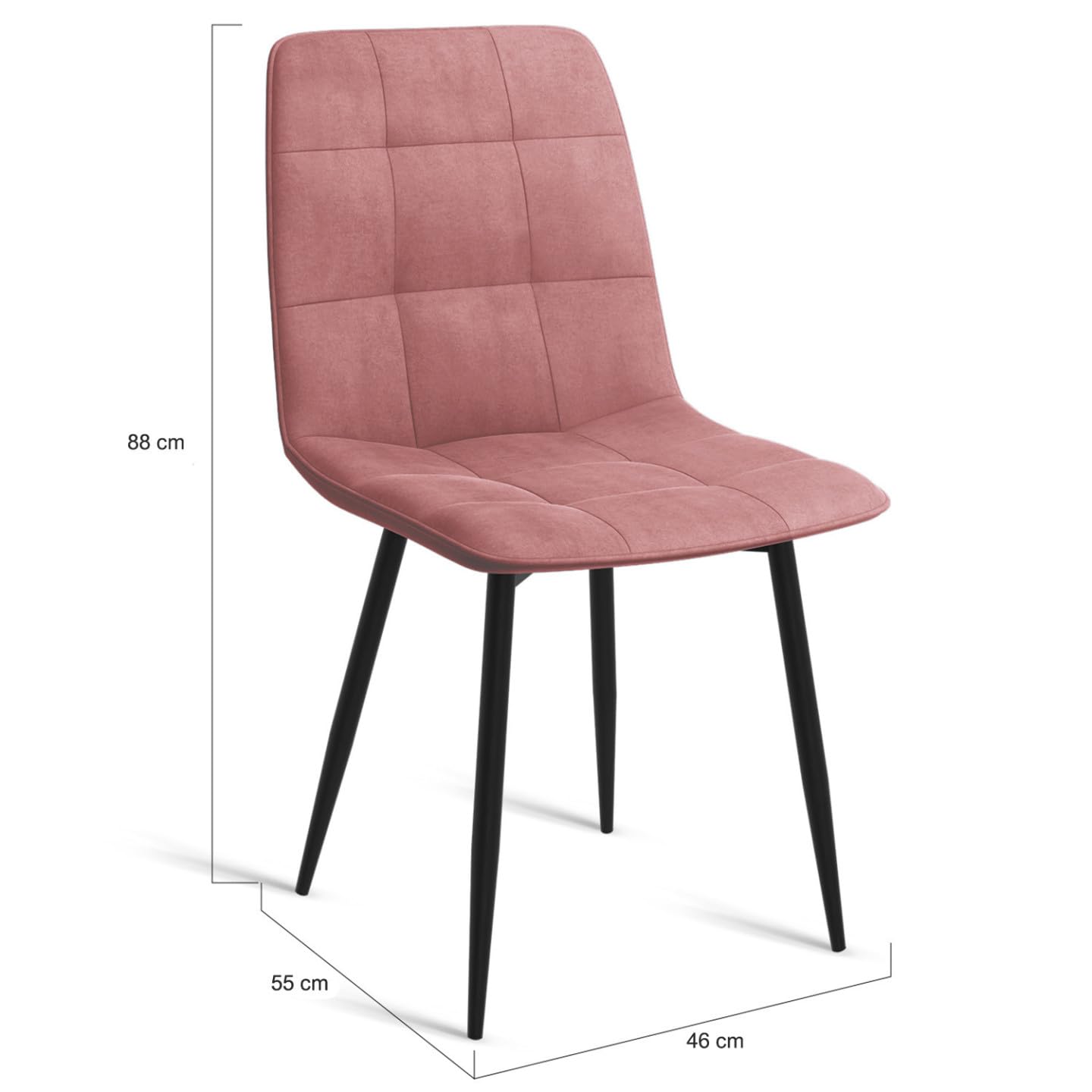 IDMarket - Juego de 6 sillas Mila de terciopelo Mix Color Pastel Azul x2, Gris Oscuro x2, Gris Claro, Rosa