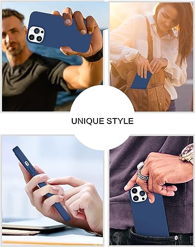 Image of M Cart Compatible with iPhone 13 Pro Max Case 6.7 Inch Liquid Silicone Soft Gel Rubber Slim Microfiber Lining Cushion Cover Shockproof Protective Phone Case for iPhone 13 Pro Max -Ocean Blue