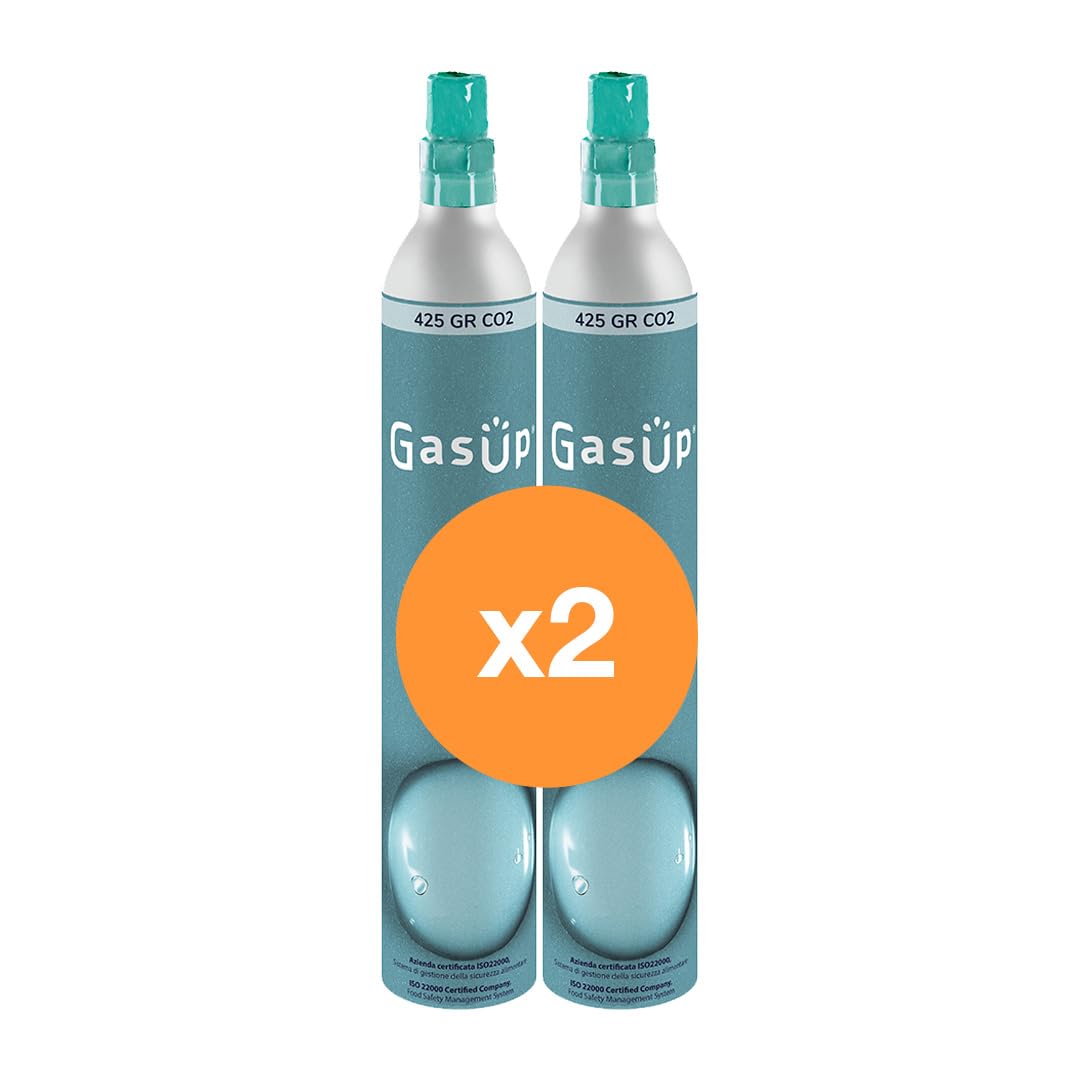 Lot de 2 cylindres CO2, 60 l. GasUp. Rechargeable et compatible avec toutes les marques.