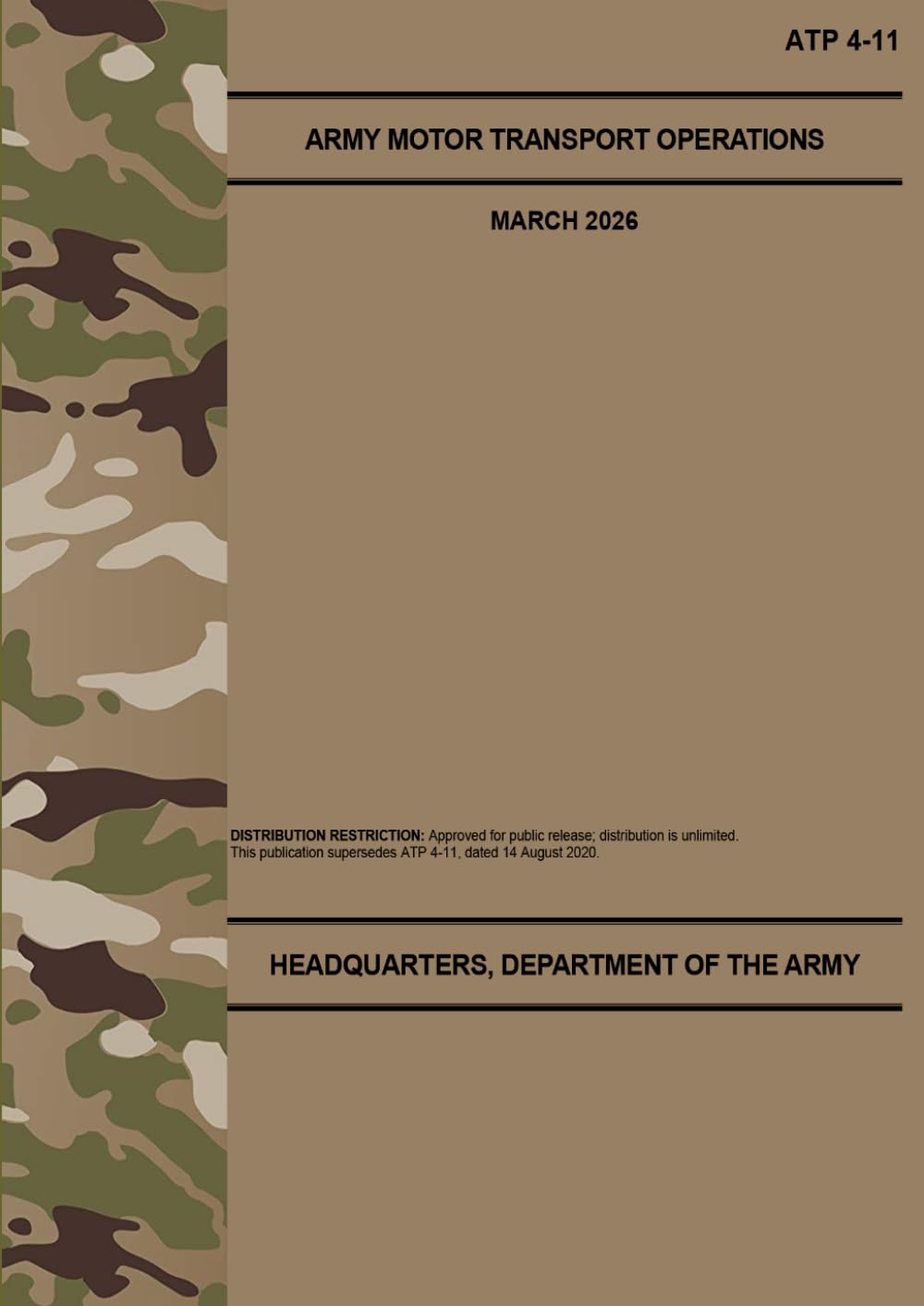 ATP 4-11 Army Motor Transport Operations - Mar. 2026: Field Pocket Size