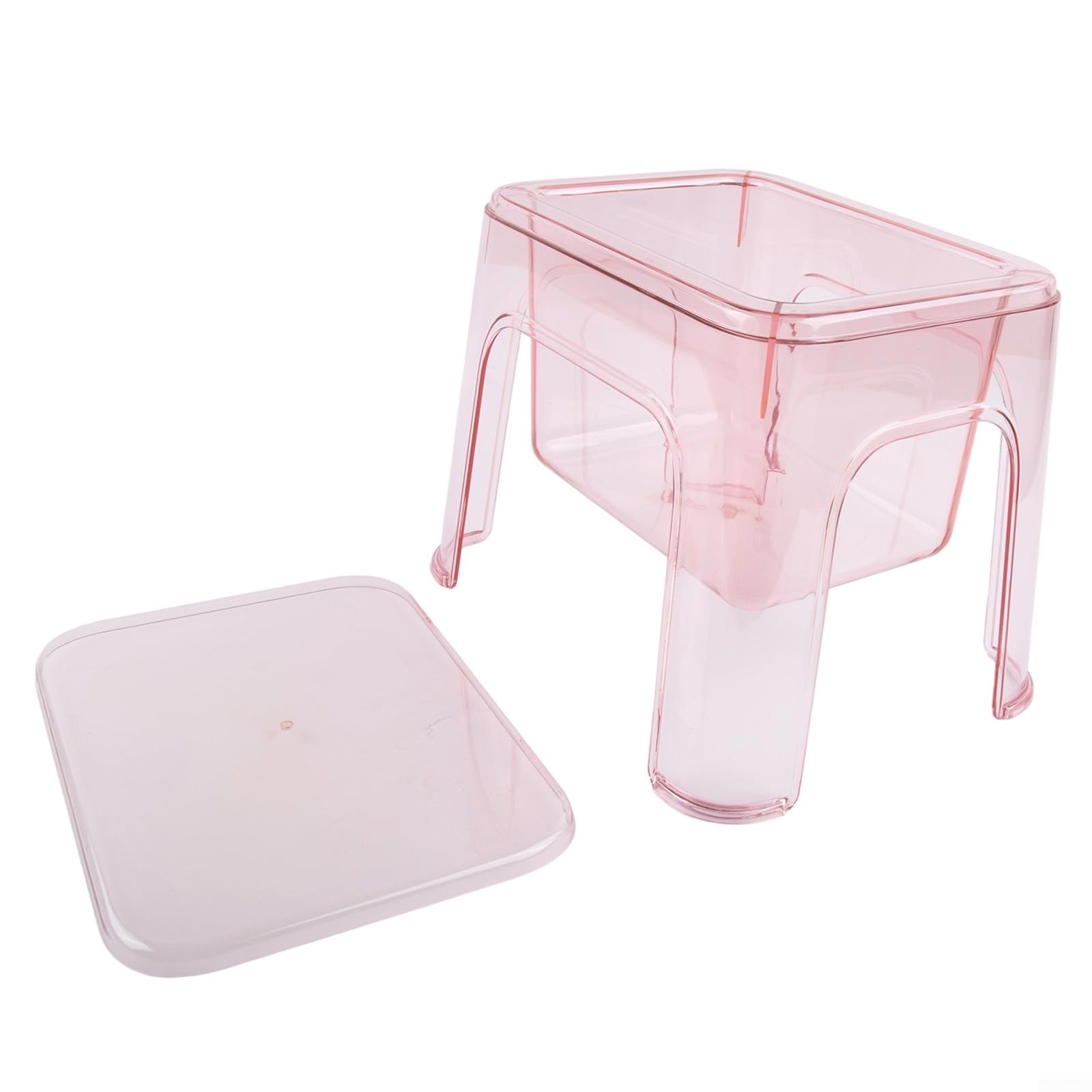 Funda transparente para puf (32 x 25 cm), color rosa | Visión clara del contenido, promueve la autonomía, 32 x 25 x 32 cm, ideal para espacios pequeños, fácil montaje