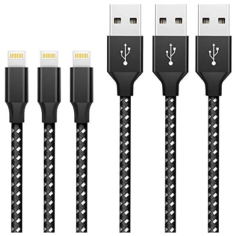 Ofuca EET-6584 USB Charging Cable, 4-Pack 3FT Phone Charger, Fast Charger Nylon Braided Cord Compatible with 8/ 8 Plus/ 7/ 7 Plus/ 6s/ 6s Plus (Black+White) Cover